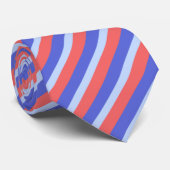 Bruin blauw patroon stropdas (Opgerold)