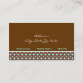 Bruin blauw polka dot interieurs visitekaartjes (Achterkant)