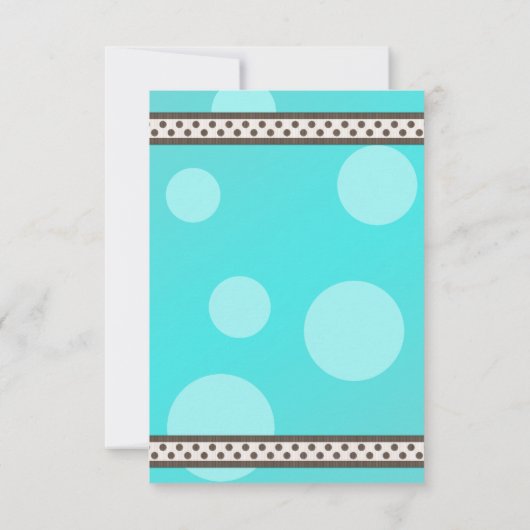 Bruin Blauw Polka Dot Ribbon Bat Mitzvah Reageer K RSVP Kaartje (Achterkant)