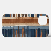 Bruin Blauw roest en beige abstract Case-Mate iPhone Case (Achterkant (horizontaal))
