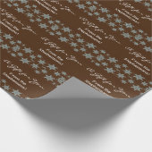 Bruin/blauw Snowflake Holiday Winter Winds Cadeaupapier (Hoek)