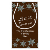 Bruin/blauw Snowflake Holiday Winter Winds Klein Cadeauzakje (Achterkant)