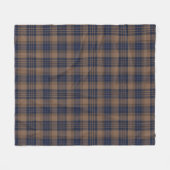 Bruin blauw Tartan Pset Rustin Pattern Fleece Deken (Voorkant (Horizontaal))