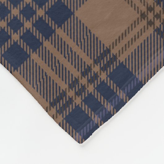 Bruin blauw Tartan Pset Rustin Pattern Fleece Deken (Hoek)
