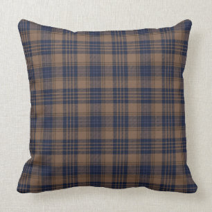 Bruin blauw Tartan Pset Rustin Pattern Kussen