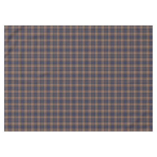 Bruin blauw Tartan Pset Rustin Pattern Tafelkleed (Voorkant (Horizontaal))