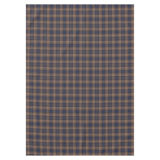 Bruin blauw Tartan Pset Rustin Pattern Tafelkleed (Voorkant)
