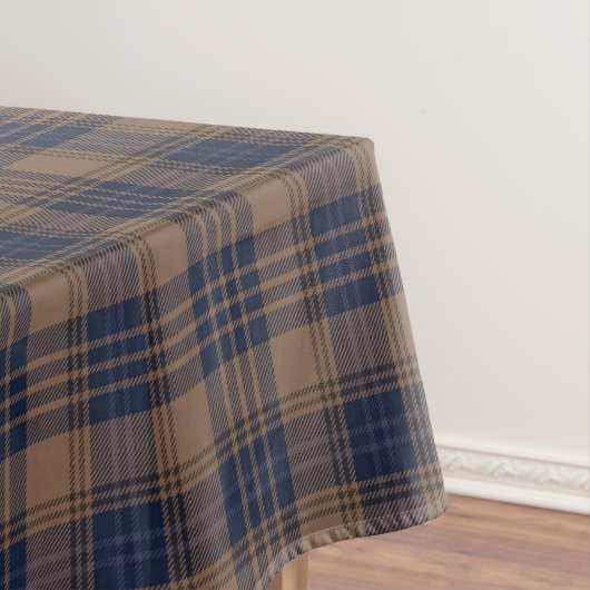 Bruin blauw Tartan Pset Rustin Pattern Tafelkleed (Voorbeeld)