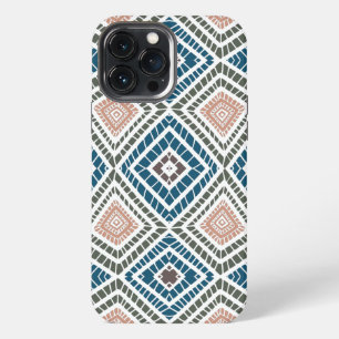 bruin blauwe groene Afrikaanse stam modderdoek iPhone 13 Pro Max Hoesje