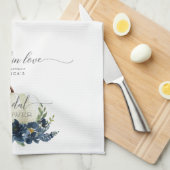 Bruin Blauwe Pompoen Verliefd Trouwfeest Favor Theedoek (Quarter Fold)