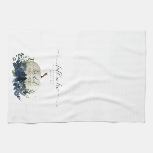 Bruin Blauwe Pompoen Verliefd Trouwfeest Favor Theedoek (Horizontaal)