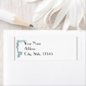 Bruin Blauwgroen Art Deco Posh Bruiloft Label (Insitu)