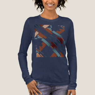 Bruin Blauwgroen Beige Diagonale Zuidwest Art Look Tri-Blend Shirt