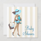 Bruin Blauwgroen Blauw Baby Shower Uitnodigingen (Voorkant)