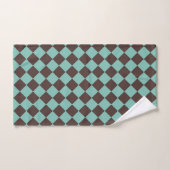 Bruin Blauwgroen Checker Diamantpatroon Handdoek (Handdoek)