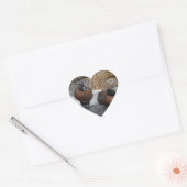 Bruin Blauwgroen Hart Sticker (Envelop)