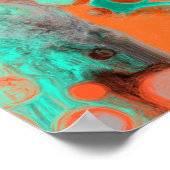 Bruin, Blauwgroen, Oranje, lichtvochtige kunst Poster (Hoek)