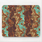 Bruin Blauwgroen Turquoise Green Geode Marble Art Muismat (Voorkant)