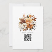 Bruin Blend Bloemen Winter Bruiloft Kaart (Achterkant)