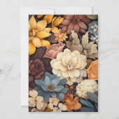 Bruin Blend Bloemen Winter Bruiloft Kaart (Achterkant)