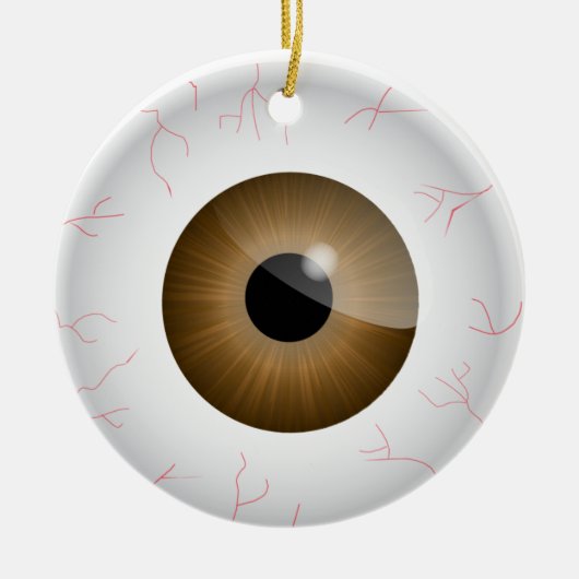 Bruin bloedschot Eyeball Ornament (Voorkant)