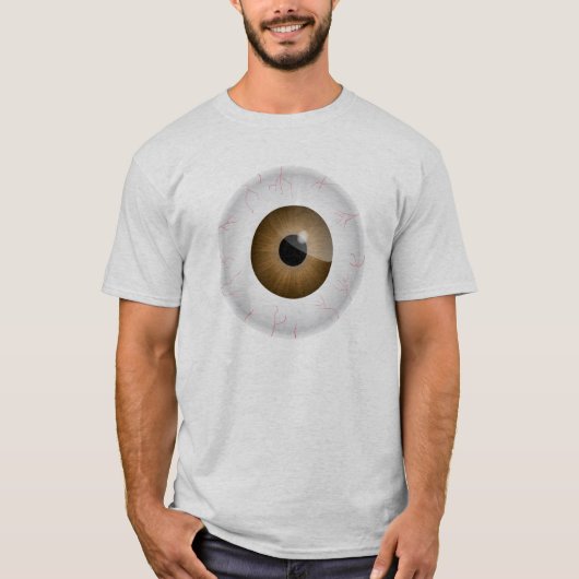 Bruin bloedschot Eyeball Shirt (Voorkant)
