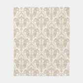  bruin bloemdamast fleece deken (Voorkant)