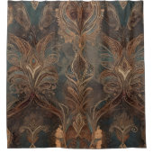 Bruin Bloemen Boho Douchegordijn Stijl 2 (Voorkant)