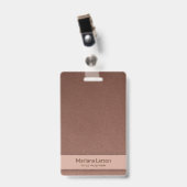 Bruin Bloemen Damast Patroon Badge (Voorkant met clip)