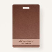 Bruin Bloemen Damast Patroon Badge (Achterkant)