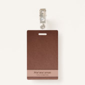 Bruin Bloemen Damast Patroon Badge (Achterkant met clip)