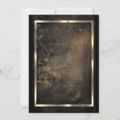 Bruin Bloemen Goud Lijst Gotische Quinceañera Kaart (Achterkant)