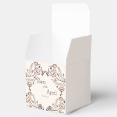 Bruin Bloemen Huwelijk Thema Bedankdoosjes (Geopend)