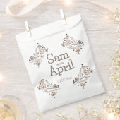 Bruin Bloemen Huwelijk Thema Bedankzakje (Geknipt)