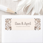 Bruin Bloemen Huwelijk Thema Etiket (Insitu)