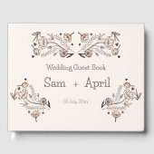 Bruin Bloemen Huwelijk Thema Gastenboek (Voorkant)