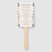 Bruin Bloemen Huwelijk Thema Handwaaier (Achterkant)