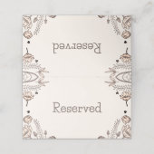 Bruin Bloemen Huwelijk Thema Plaatskaartje (Buitenkant ongevouwen)