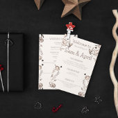 Bruin Bloemen Huwelijk Thema Programmakaart