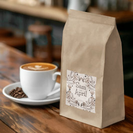 Bruin Bloemen Huwelijk Thema Vierkante Sticker