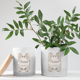 Bruin Bloemen Huwelijk Thema Voedselcontainer Etiket