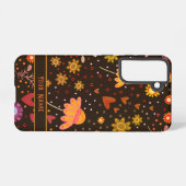Bruin Bloemen Inspirivity Gepersonaliseerd Samsung Galaxy Hoesje (Achterkant horizontaal)