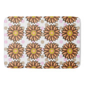 Bruin bloemen roze pokstip Florence Badmat (Voorkant)