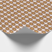 Bruin bloemen roze pokstip Florence Cadeaupapier (Hoek)