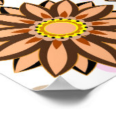 Bruin bloemen roze pokstip Florence Poster (Hoek)