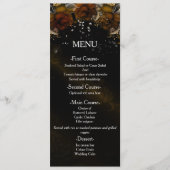 Bruin Bloemen Rozen Herfst Herfst Bruiloft Menu Ka (Voorkant)