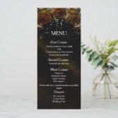 Bruin Bloemen Rozen Herfst Herfst Bruiloft Menu Ka (Staand voorkant)