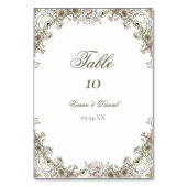  Bruin Bloemen Trouwtafel Nummer Kaart (Voorkant)