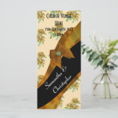 bruin bloemenbruiloft programma programmakaart (Staand voorkant)