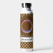 Bruin-bloemenlint door Kenneth Yoncich Waterfles (Links)